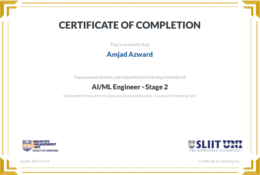 AI/ML Engineer - Stage 2