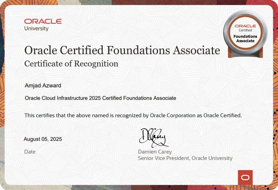 Oracle Certified Foundations Associate