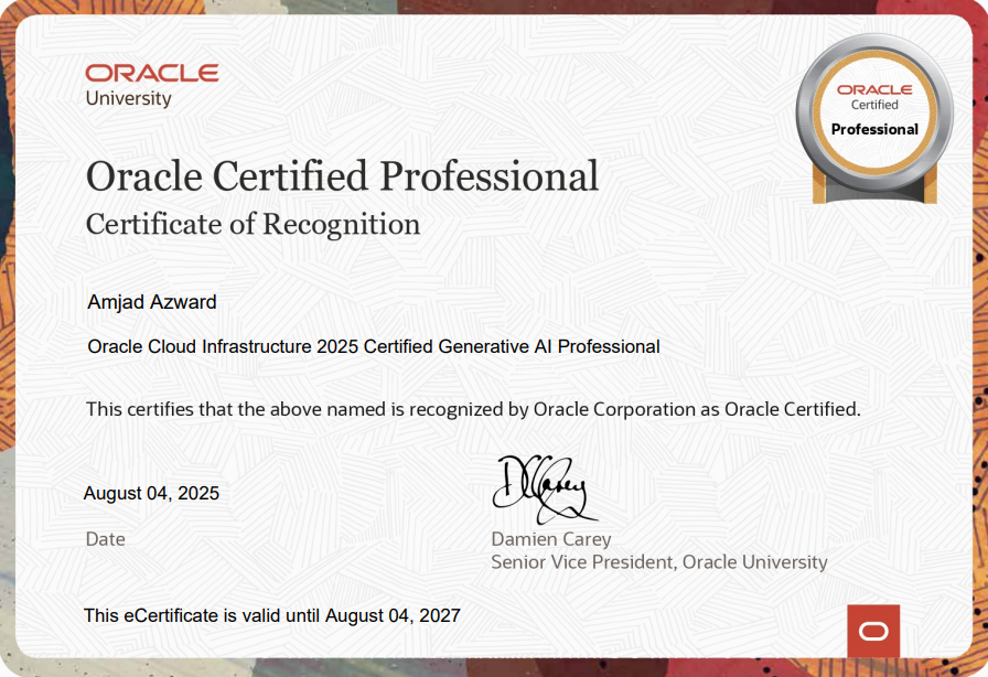 Oracle Certified Generative AI Professional